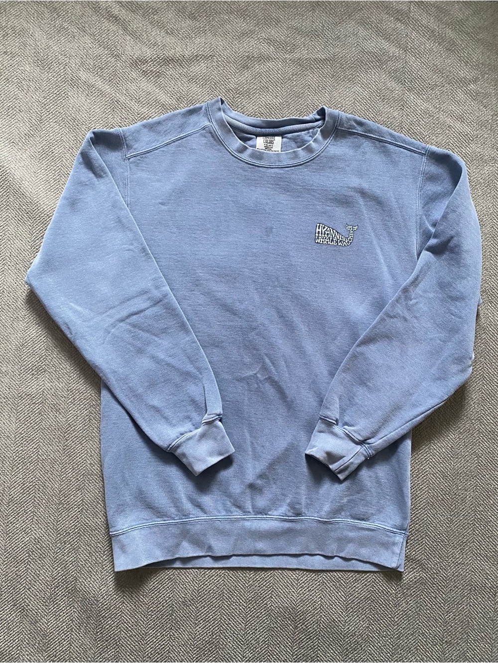 Comfort Colors Hyannis Whale Watcher Cape Cod Sweatshirt Blue Whale Tail Small